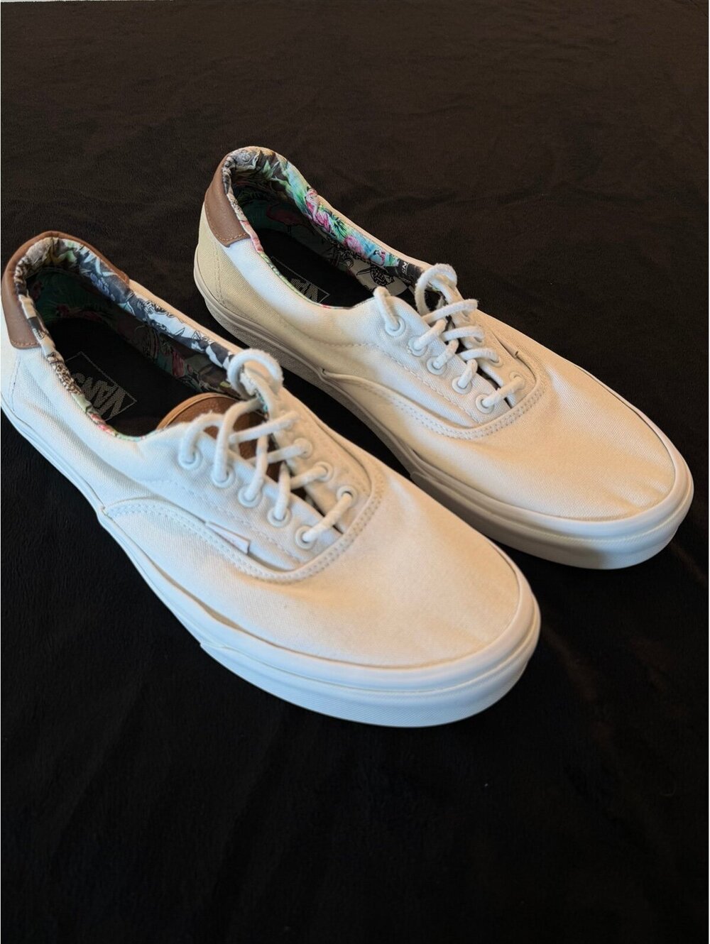 Vans Era C&L Tropical Floral White Brown Men's Size 14 Skate Shoes